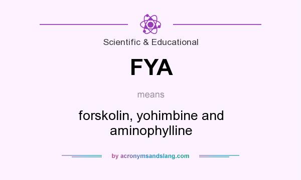 What does FYA mean? It stands for forskolin, yohimbine and aminophylline
