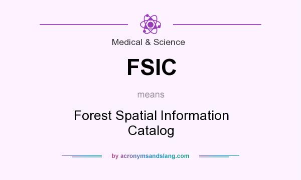 What does FSIC mean? It stands for Forest Spatial Information Catalog