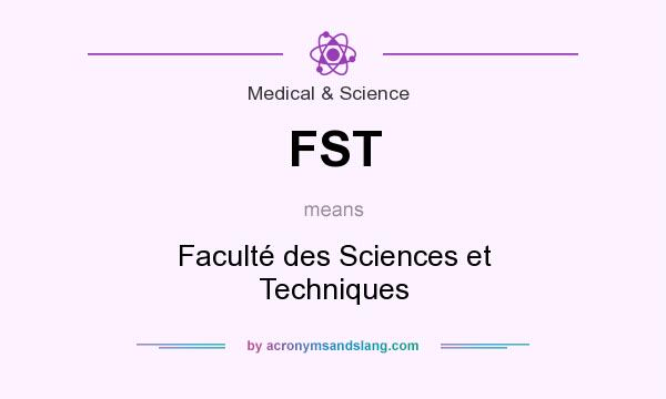 What does FST mean? It stands for Faculté des Sciences et Techniques