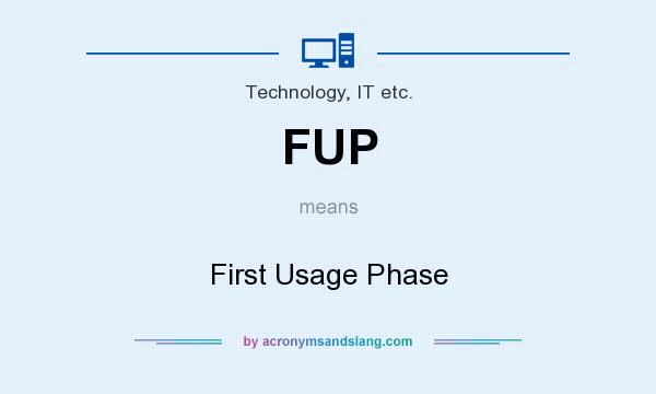 What does FUP mean? It stands for First Usage Phase