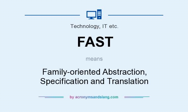 What does FAST mean? It stands for Family-oriented Abstraction, Specification and Translation