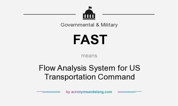 What does FAST mean? It stands for Flow Analysis System for US Transportation Command