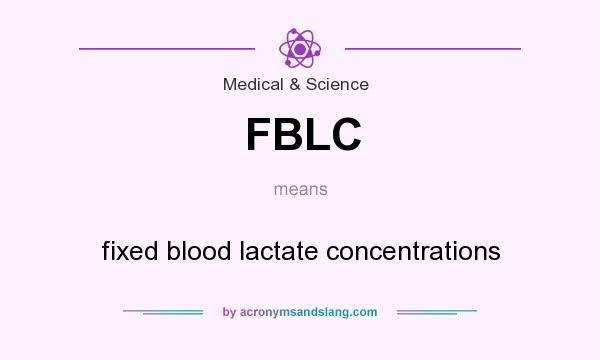 What does FBLC mean? It stands for fixed blood lactate concentrations