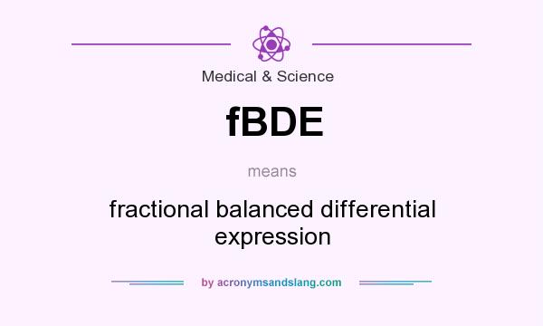 What does fBDE mean? It stands for fractional balanced differential expression