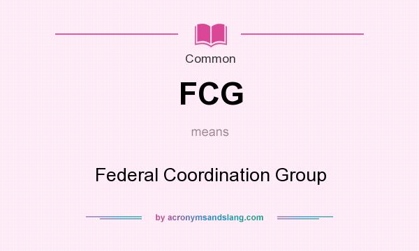 What does FCG mean? It stands for Federal Coordination Group