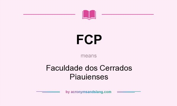 What does FCP mean? It stands for Faculdade dos Cerrados Piauienses