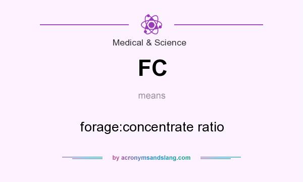 What does FC mean? It stands for forage:concentrate ratio