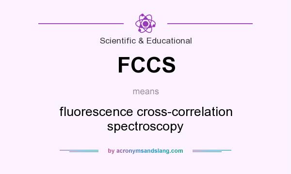 What does FCCS mean? It stands for fluorescence cross-correlation spectroscopy