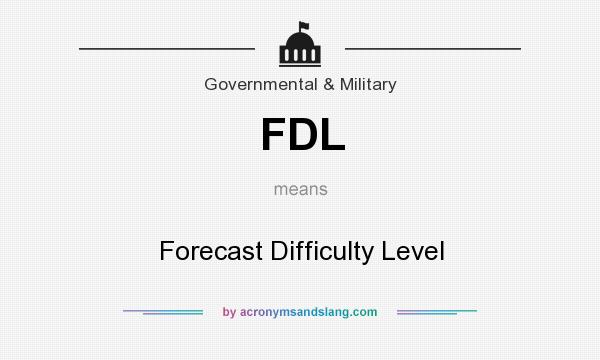 What does FDL mean? It stands for Forecast Difficulty Level