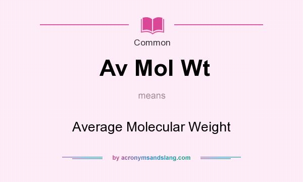 What does Av Mol Wt mean? It stands for Average Molecular Weight