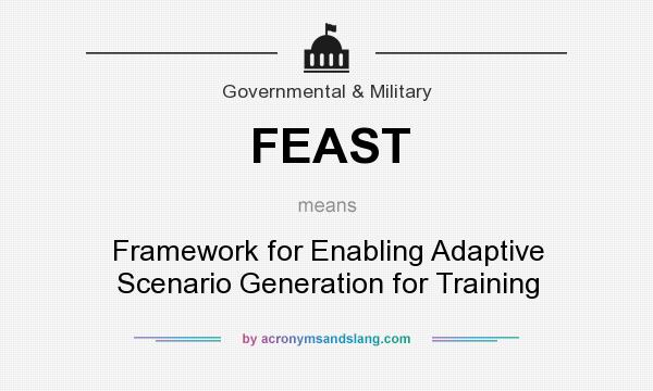 What does FEAST mean? It stands for Framework for Enabling Adaptive Scenario Generation for Training