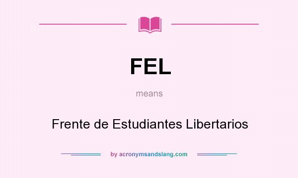 What does FEL mean? It stands for Frente de Estudiantes Libertarios