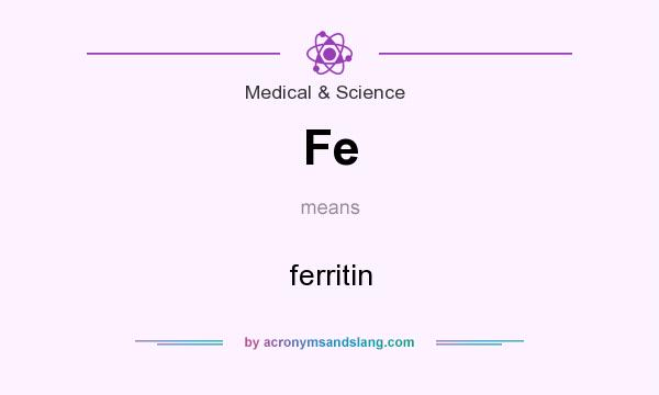What does Fe mean? It stands for ferritin