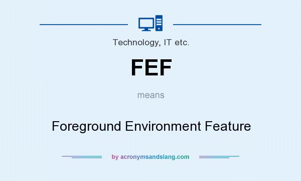 What does FEF mean? It stands for Foreground Environment Feature