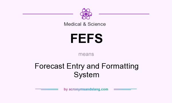 What does FEFS mean? It stands for Forecast Entry and Formatting System