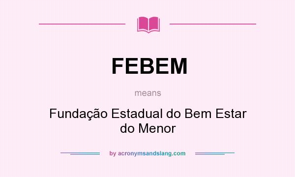What does FEBEM mean? It stands for Fundação Estadual do Bem Estar do Menor