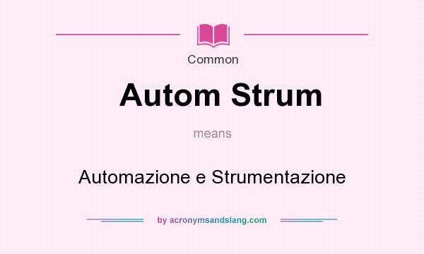 What does Autom Strum mean? It stands for Automazione e Strumentazione