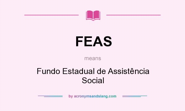What does FEAS mean? It stands for Fundo Estadual de Assistência Social