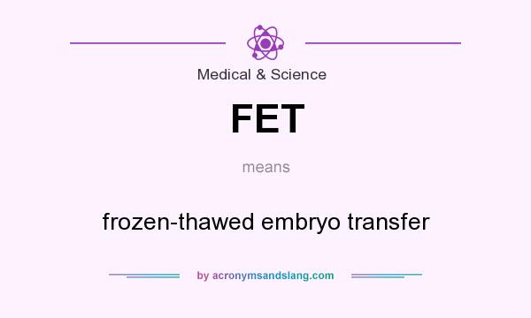 What does FET mean? It stands for frozen-thawed embryo transfer