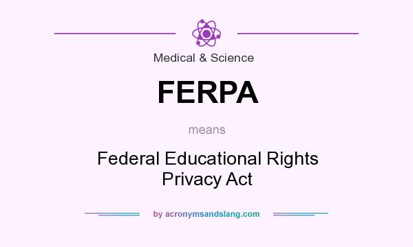 What does FERPA mean? It stands for Federal Educational Rights Privacy Act