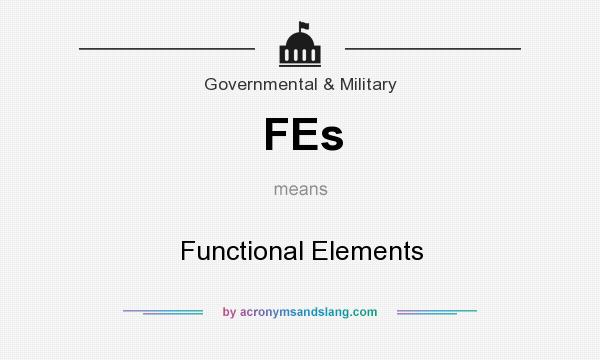 What does FEs mean? It stands for Functional Elements