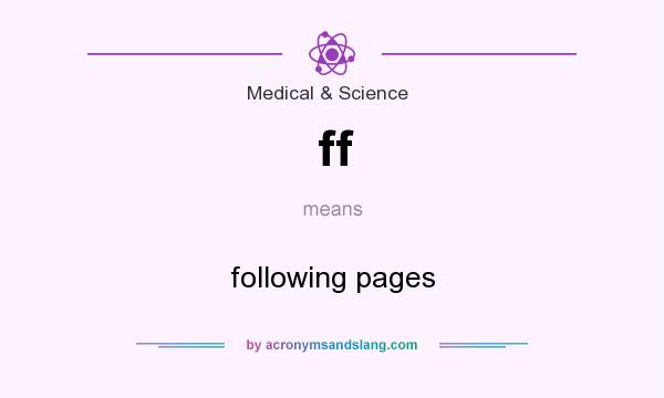 What does ff mean? It stands for following pages
