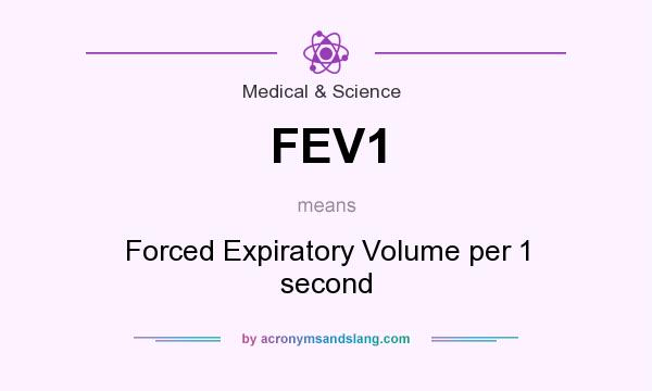 What does FEV1 mean? It stands for Forced Expiratory Volume per 1 second
