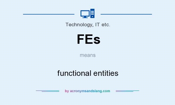 What does FEs mean? It stands for functional entities