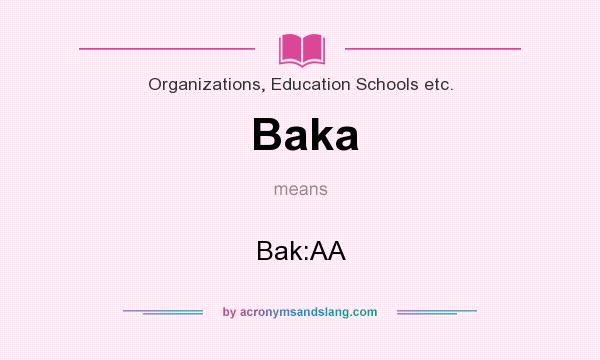 What does Baka mean? It stands for Bak:AA