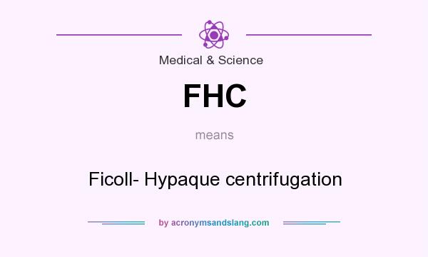 What does FHC mean? It stands for Ficoll- Hypaque centrifugation