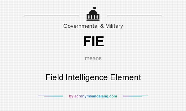 What does FIE mean? It stands for Field Intelligence Element