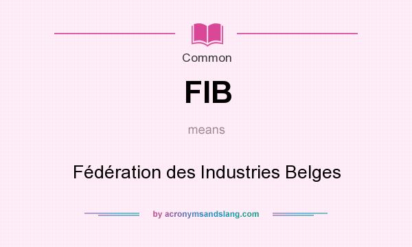 What does FIB mean? It stands for Fédération des Industries Belges