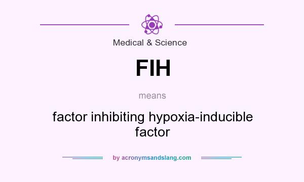 What does FIH mean? It stands for factor inhibiting hypoxia-inducible factor
