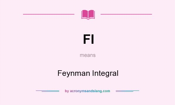 What does FI mean? It stands for Feynman Integral