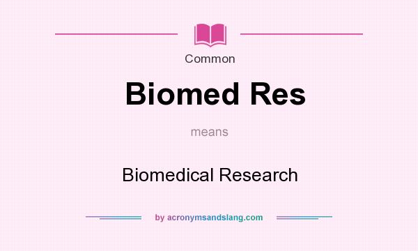 What does Biomed Res mean? It stands for Biomedical Research