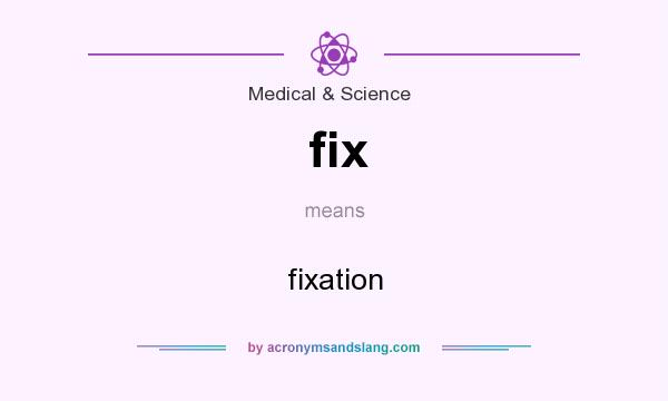 What does fix mean? It stands for fixation