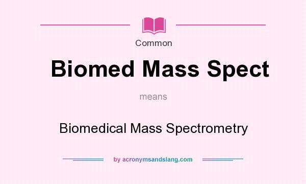 What does Biomed Mass Spect mean? It stands for Biomedical Mass Spectrometry