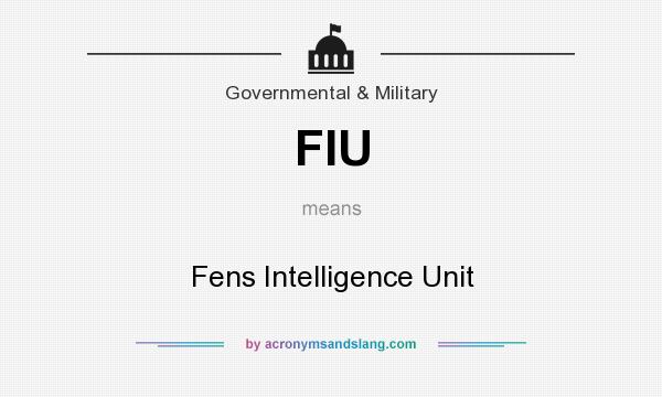 What does FIU mean? It stands for Fens Intelligence Unit