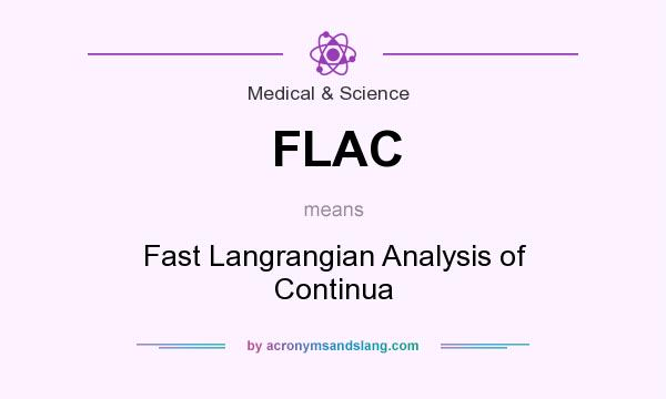 What does FLAC mean? It stands for Fast Langrangian Analysis of Continua