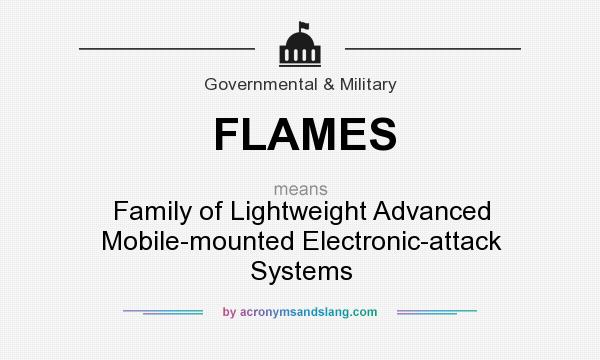 What does FLAMES mean? It stands for Family of Lightweight Advanced Mobile-mounted Electronic-attack Systems