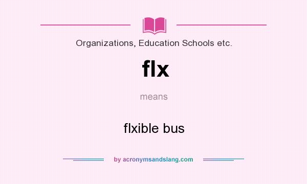 What does flx mean? It stands for flxible bus
