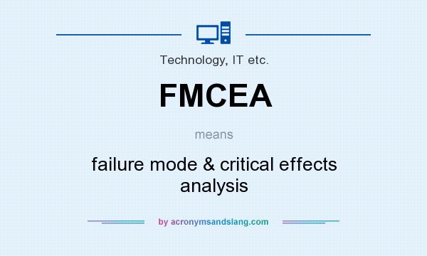 What does FMCEA mean? It stands for failure mode & critical effects analysis