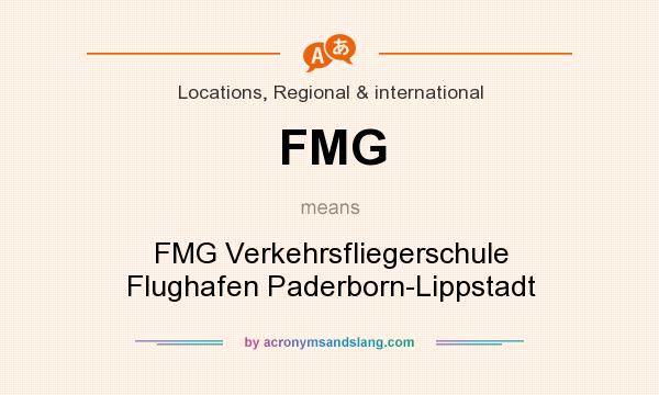 What does FMG mean? It stands for FMG Verkehrsfliegerschule Flughafen Paderborn-Lippstadt