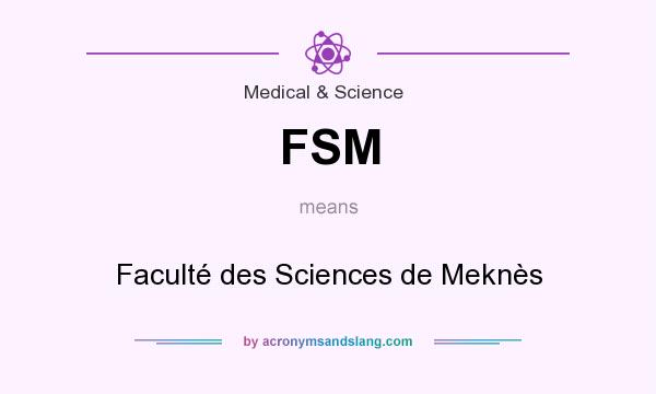 What does FSM mean? It stands for Faculté des Sciences de Meknès