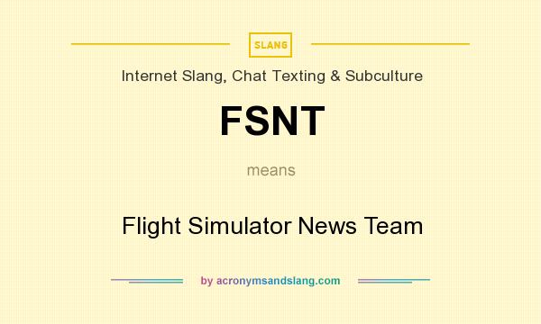 What does FSNT mean? It stands for Flight Simulator News Team