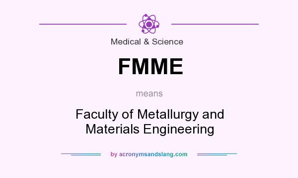 What does FMME mean? It stands for Faculty of Metallurgy and Materials Engineering
