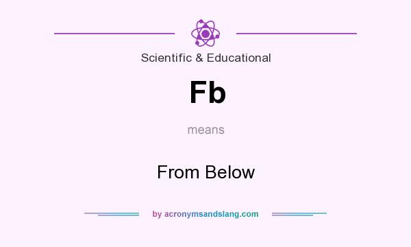 What does Fb mean? It stands for From Below