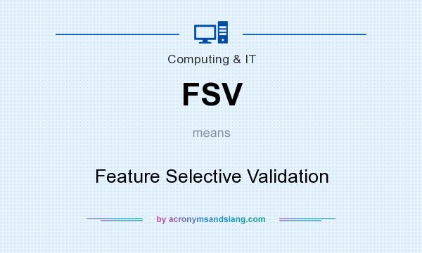 What does FSV mean? It stands for Feature Selective Validation