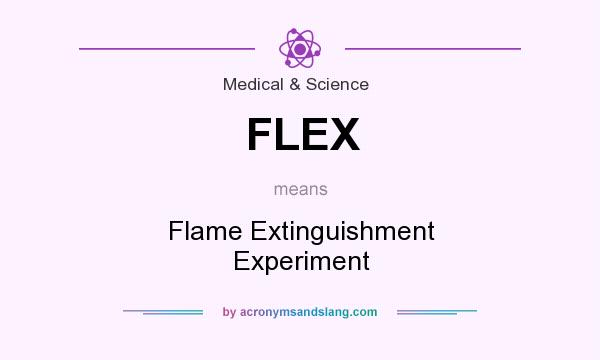 What does FLEX mean? It stands for Flame Extinguishment Experiment