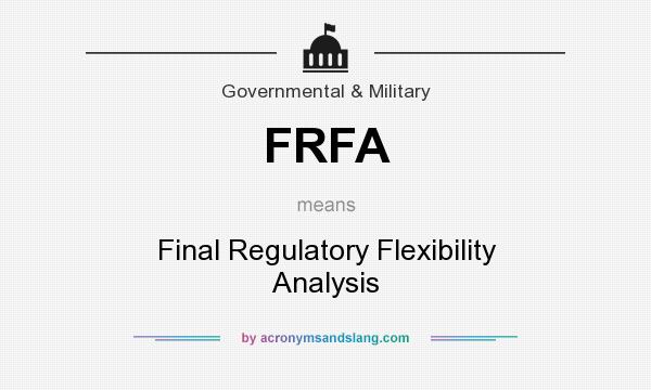 What does FRFA mean? It stands for Final Regulatory Flexibility Analysis